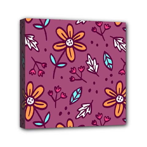 Flowers Petals Leaves Foliage Mini Canvas 6  X 6  (stretched) by Maspions