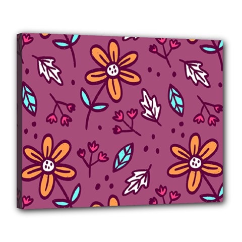 Flowers Petals Leaves Foliage Canvas 20  X 16  (stretched)