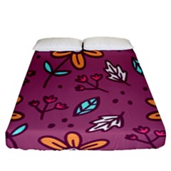 Flowers Petals Leaves Foliage Fitted Sheet (queen Size)