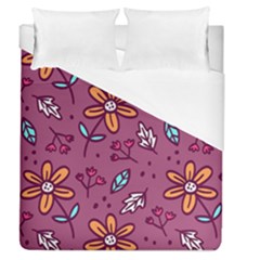 Flowers Petals Leaves Foliage Duvet Cover (queen Size)