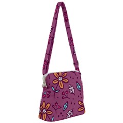 Flowers Petals Leaves Foliage Zipper Messenger Bag