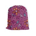 Flowers Petals Leaves Foliage Drawstring Pouch (XL) View1