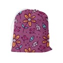 Flowers Petals Leaves Foliage Drawstring Pouch (XL) View2