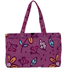 Flowers Petals Leaves Foliage Canvas Work Bag