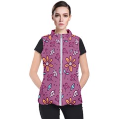 Flowers Petals Leaves Foliage Women s Puffer Vest by Maspions