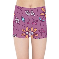 Flowers Petals Leaves Foliage Kids  Sports Shorts by Maspions