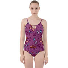 Flowers Petals Leaves Foliage Cut Out Top Tankini Set by Maspions