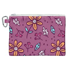 Flowers Petals Leaves Foliage Canvas Cosmetic Bag (xl)