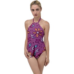 Flowers Petals Leaves Foliage Go With The Flow One Piece Swimsuit by Maspions