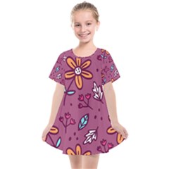 Flowers Petals Leaves Foliage Kids  Smock Dress