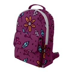 Flowers Petals Leaves Foliage Flap Pocket Backpack (large)