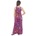 Flowers Petals Leaves Foliage Sleeveless Velour Maxi Dress View2