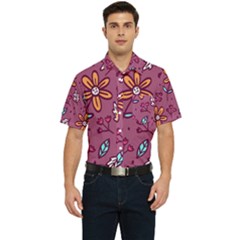 Flowers Petals Leaves Foliage Men s Short Sleeve Pocket Shirt  by Maspions