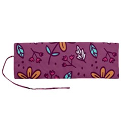 Flowers Petals Leaves Foliage Roll Up Canvas Pencil Holder (m)