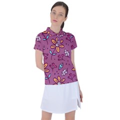 Flowers Petals Leaves Foliage Women s Polo T-shirt