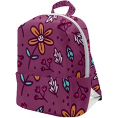 Flowers Petals Leaves Foliage Zip Up Backpack