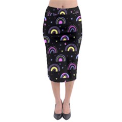 Wallpaper Pattern Rainbow Midi Pencil Skirt