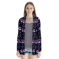 Wallpaper Pattern Rainbow Drape Collar Cardigan