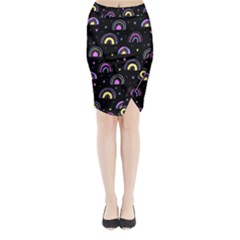 Wallpaper Pattern Rainbow Midi Wrap Pencil Skirt