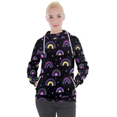 Wallpaper Pattern Rainbow Women s Hooded Pullover