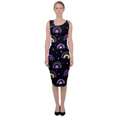 Wallpaper Pattern Rainbow Sleeveless Pencil Dress