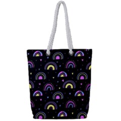 Wallpaper Pattern Rainbow Full Print Rope Handle Tote (small)