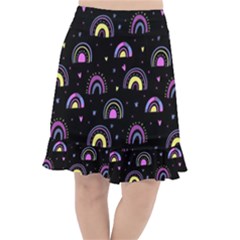 Wallpaper Pattern Rainbow Fishtail Chiffon Skirt