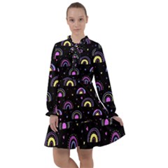 Wallpaper Pattern Rainbow All Frills Chiffon Dress