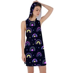 Wallpaper Pattern Rainbow Racer Back Hoodie Dress