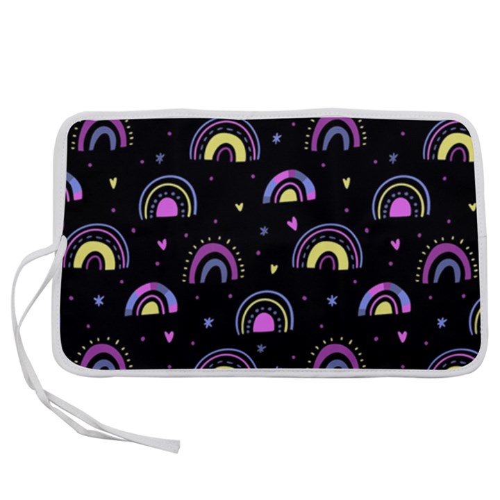 Wallpaper Pattern Rainbow Pen Storage Case (L)