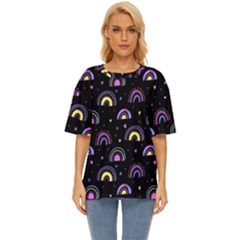 Wallpaper Pattern Rainbow Oversized Basic T-shirt