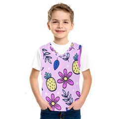 Flowers Petals Pineapples Fruit Kids  Basketball Tank Top