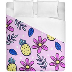 Flowers Petals Pineapples Fruit Duvet Cover (california King Size)