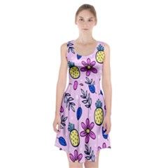 Flowers Petals Pineapples Fruit Racerback Midi Dress