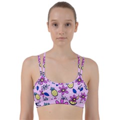 Flowers Petals Pineapples Fruit Line Them Up Sports Bra by Maspions