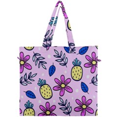 Flowers Petals Pineapples Fruit Canvas Travel Bag by Maspions