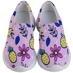 Flowers Petals Pineapples Fruit Kids Lightweight Slip Ons