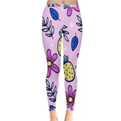 Flowers Petals Pineapples Fruit Inside Out Leggings