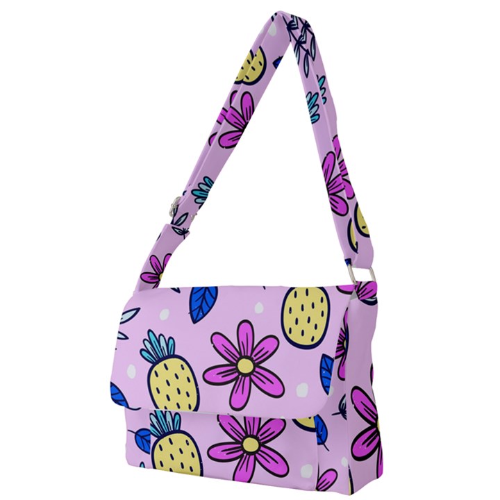 Flowers Petals Pineapples Fruit Full Print Messenger Bag (S)