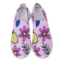 Flowers Petals Pineapples Fruit Women s Slip On Sneakers by Maspions