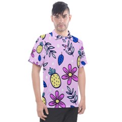 Flowers Petals Pineapples Fruit Men s Polo T-shirt