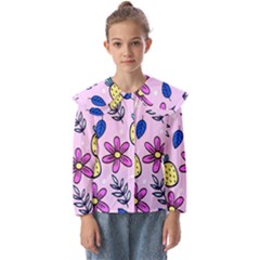 Flowers Petals Pineapples Fruit Kids  Peter Pan Collar Blouse