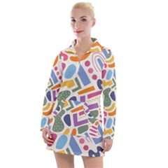 Abstract Pattern Background Women s Long Sleeve Casual Dress