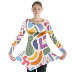 Abstract Pattern Background Long Sleeve Tunic 