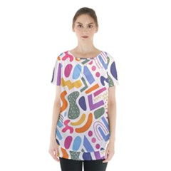 Abstract Pattern Background Skirt Hem Sports Top