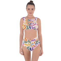 Abstract Pattern Background Bandaged Up Bikini Set 