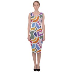 Abstract Pattern Background Sleeveless Pencil Dress