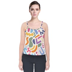 Abstract Pattern Background Velvet Spaghetti Strap Top