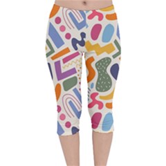 Abstract Pattern Background Velvet Capri Leggings 