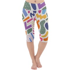 Abstract Pattern Background Lightweight Velour Cropped Yoga Leggings